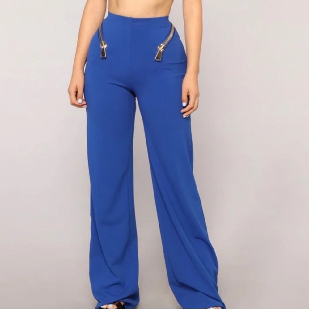 Fashion nova blue high waist pants